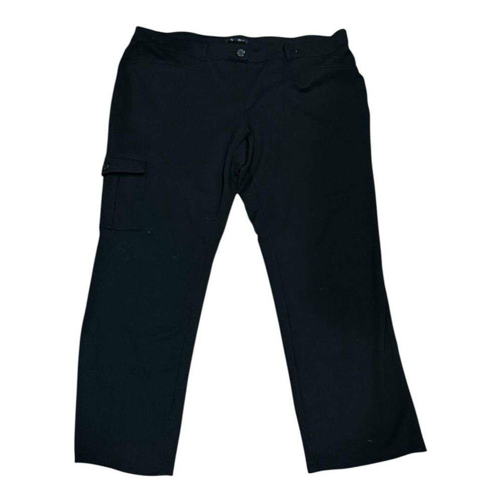 George Pants Womens XL Black Cargo Stretch Pockets Straight Leg Casual Work